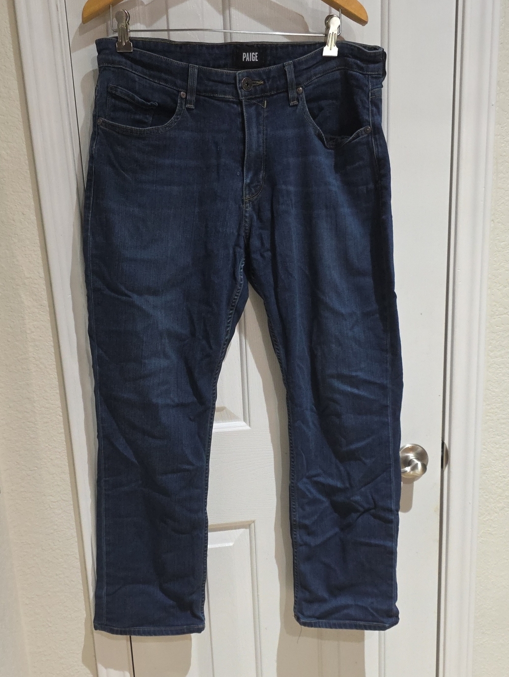 Paige Men's Dark Blue Denim Jeans Size 34x28